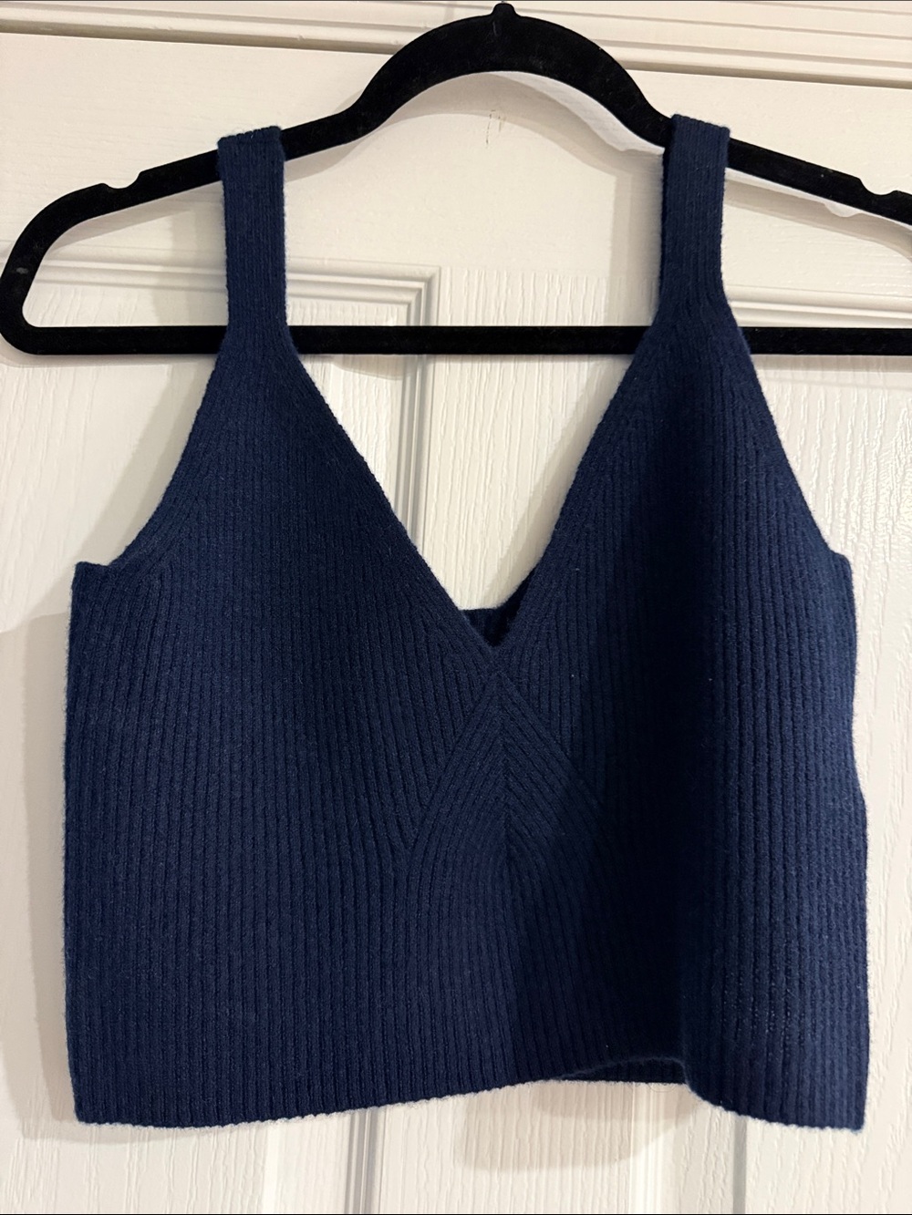 J. Crew Navy Ribbed V-Neck Tank Top